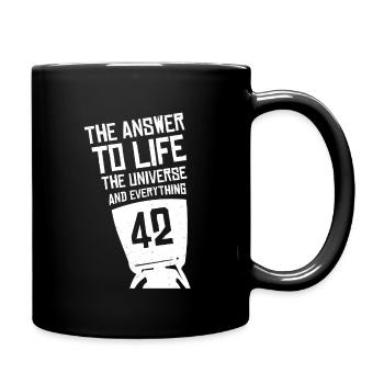 42 Is The Answer Antwort Auf Alles Leben Universum - Tasse einfarbig - Schwarz - Rechts