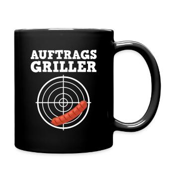 Auftragsgriller Grillkönig - Tasse einfarbig - Schwarz - Rechts