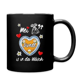 Dirndl - Tasse einfarbig - Schwarz - Rechts