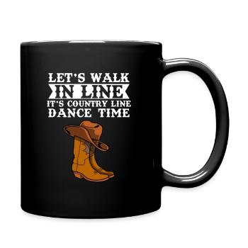 Line Dancing Geschenk I Country Line Dance - Tasse einfarbig - Schwarz - Rechts