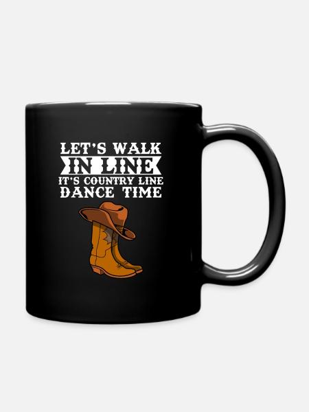 Line Dancing Geschenk I Country Line Dance - Tasse einfarbig - Schwarz