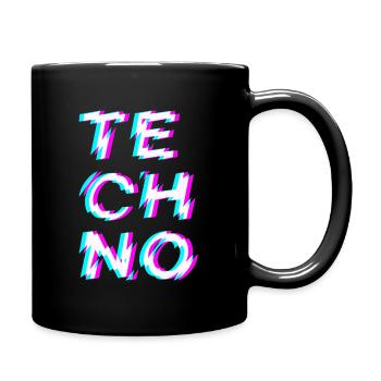 Techno Rave - Tasse einfarbig - Schwarz - Rechts