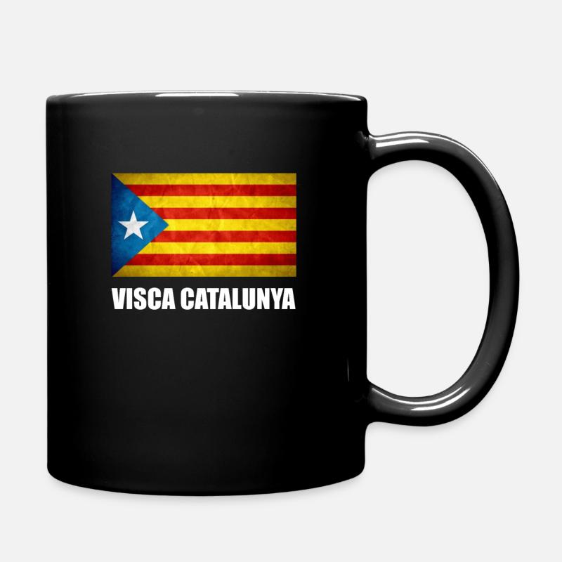 Catalonia Catalunya Catalan Flag Independence - Full Colour Mug - black