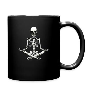 Yoga Skelett Lustiges Yoga Halloween Geschenk - Tasse einfarbig - Schwarz - Rechts