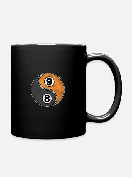 8-Ball & 9-Ball - Pool Billiard Kugel Snooker - Tasse einfarbig - Schwarz
