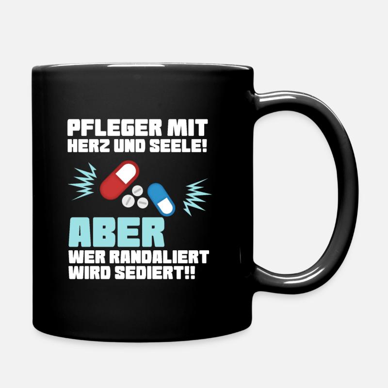 Pflege mit Herz - Altenpfleger Krankenpfleger - Tasse einfarbig - Schwarz