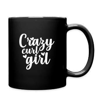 Curly hair gift I curls hair style sayings - Full Colour Mug - black - Right