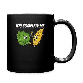 Houblon malt - Mug uni - noir - Droite