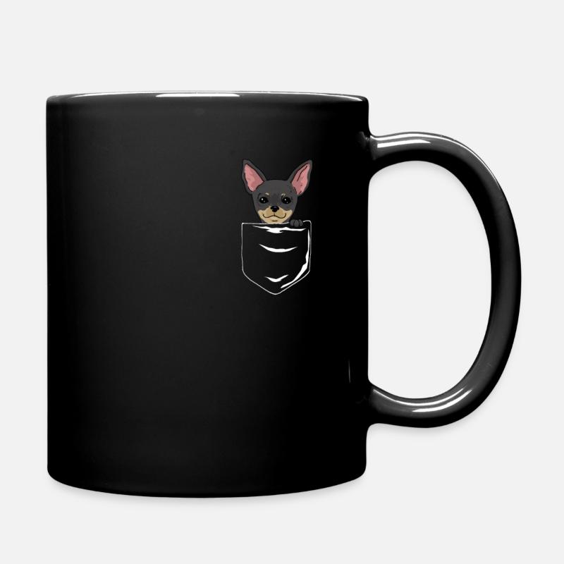 Chihuahua in Brusttasche - Tasse einfarbig - Schwarz