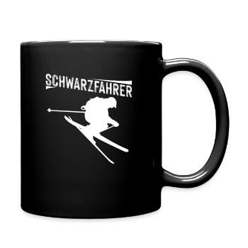Ski Skifahren Wintersport Geschenk I Schwarzfahrer - Tasse einfarbig - Schwarz - Rechts