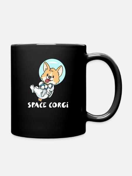 Space corgi - Full Colour Mug - black