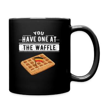 Lustiger Denglisch Waffel Spruch Denglish Sprüche - Tasse einfarbig - Schwarz - Rechts