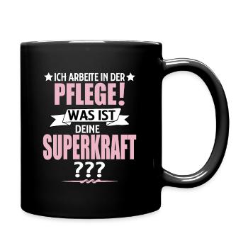 Altenpflege Krankenpflege lustiges Geschenk Pflege - Tasse einfarbig - Schwarz - Rechts