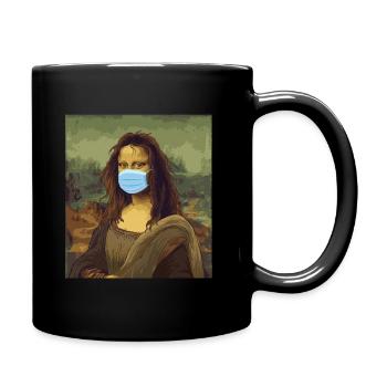 Mona Lisa Quarantine Corona Crisis Protège-dents Covid - Mug uni - noir - Droite