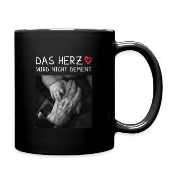 Altenpflege Das Herz Wird Nicht Dement - Tasse einfarbig - Schwarz - Rechts