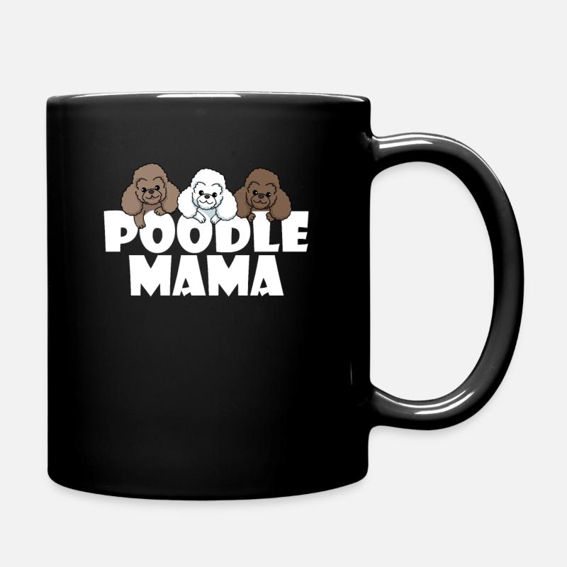 Pudel Mama - Tasse einfarbig - Schwarz