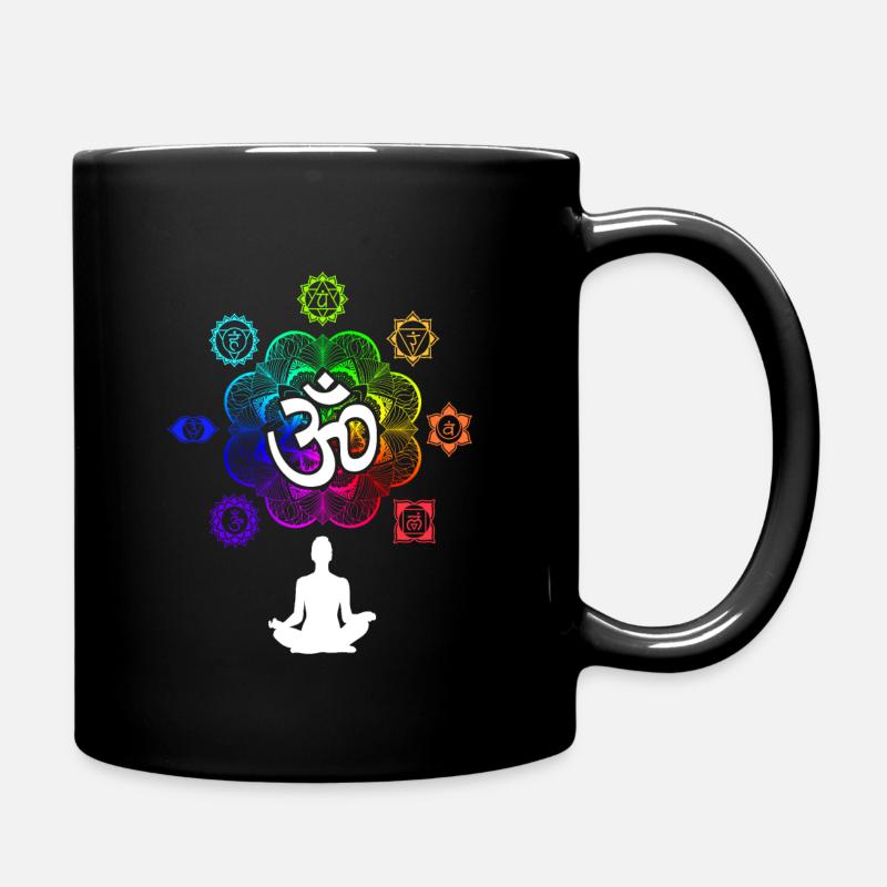 Meditation Chakra Symbols The Seven Chakras - Full Colour Mug - black