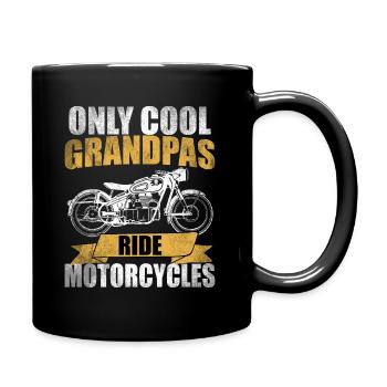 Motorrad Opa lustig Spruch Geschenkidee Geburtstag - Tasse einfarbig - Schwarz - Rechts