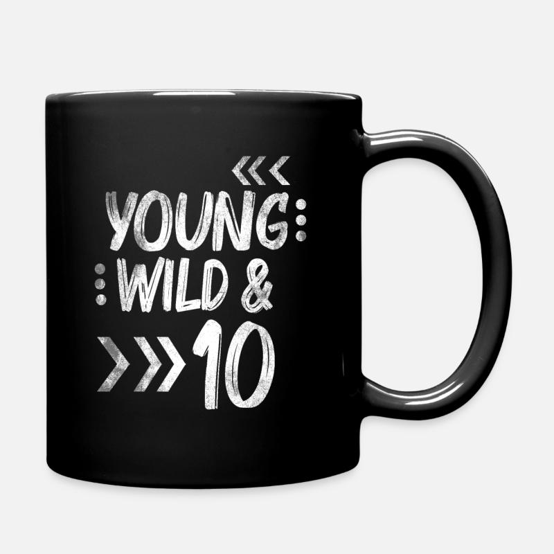 Wild Birthday Zehn Kinder Geschenk 10 Geburtstag - Tasse einfarbig - Schwarz