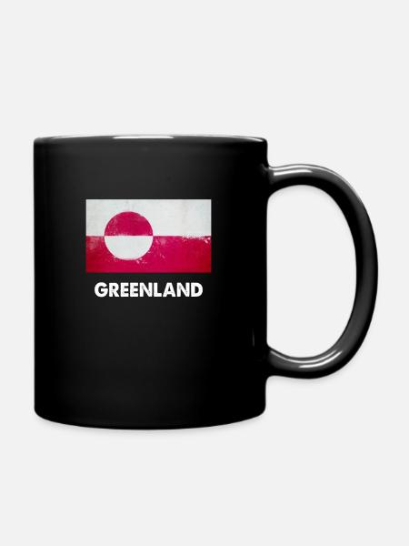 Greenland Flag design | Greenlander design - Full Colour Mug - black
