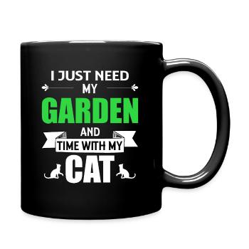 Garten Katze Gärtner Katzenliebhaber Geschenk - Tasse einfarbig - Schwarz - Rechts