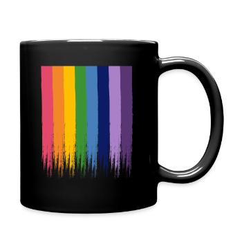 Arc-en-ciel drapeau LGBT - Mug uni - noir - Droite