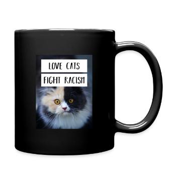 Anti Nazi Love Cats Fight Racism - Tasse einfarbig - Schwarz - Rechts