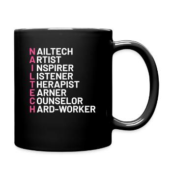 Nail artist nails manicure quote - Full Colour Mug - black - Right