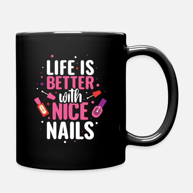 Nail Artist Nägel Maniküre Neue Nägel - Tasse einfarbig - Schwarz