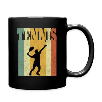 Tennis Tennis spielen Herren Mann Retro Geschenk - Tasse einfarbig - Schwarz - Rechts