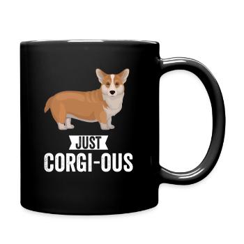 Corgi Dog Just Corgious - Full Colour Mug - black - Right