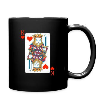 Cadeau de poker de jeu de cartes de costume de coeur de roi - Mug uni - noir - Droite