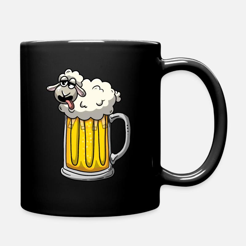 Beer and sheep - Full Colour Mug - black