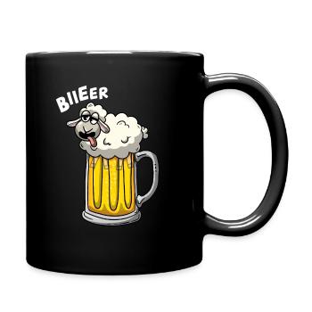 Schaf im Bier - Tasse einfarbig - Schwarz - Rechts