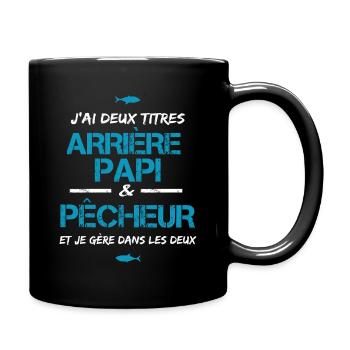 Arrière grand père papi papy pêcheur cadeau - Mug uni - noir - Droite