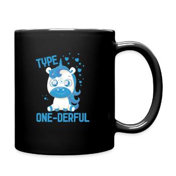 Diabetes diabetic pancreas insulin T1D - Full Colour Mug - black - Right