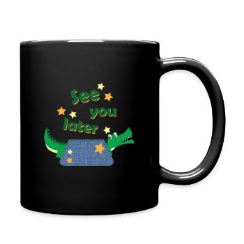 see you later pocket crocodile design - Full Colour Mug - black - Right