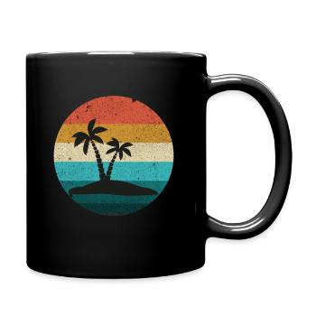 Vintage Ibiza Insel Sonnenuntergang Retro Sommer - Tasse einfarbig - Schwarz - Rechts