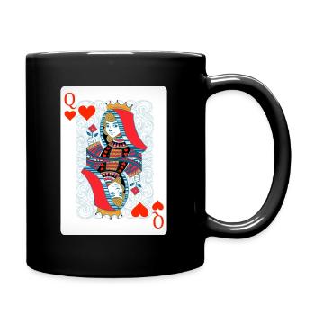 Queen of Hearts Costume Card Game Poker Gift - Full Colour Mug - black - Right