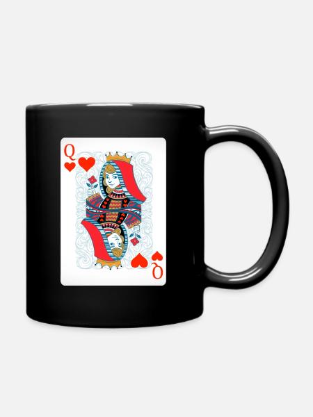 Herz Dame Kostüm Kartenspiel Poker Geschenk - Tasse einfarbig - Schwarz