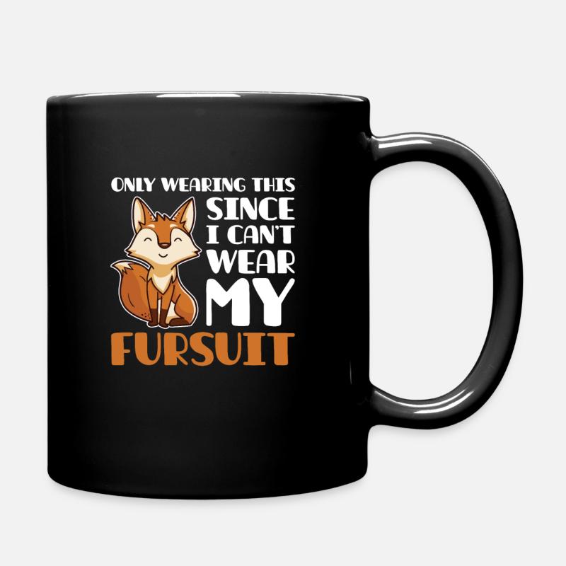 Furry Fandom Furries Fursona - Tasse einfarbig - Schwarz