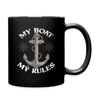 My Boat My Rules Sailing Gift - Full Colour Mug - black - Right