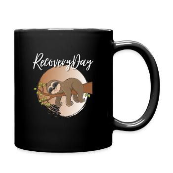 Recreation day t-shirt jogging running sport runner - Full Colour Mug - black - Right