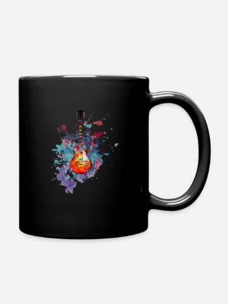 Guitar electric guitar guitarist - Full Colour Mug - black