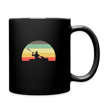 Retro kayak kayak kayaker - Full Colour Mug - black - Right