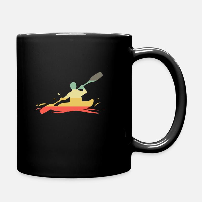 Retro Kayak Kayak Kayaker - Full Colour Mug - black