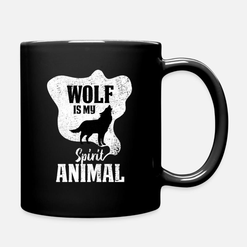 Wolf - Tasse einfarbig - Schwarz