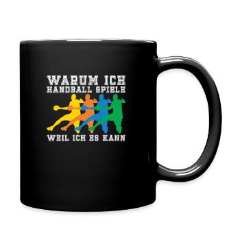 Handballspieler Handball Handballer - Tasse einfarbig - Schwarz - Rechts