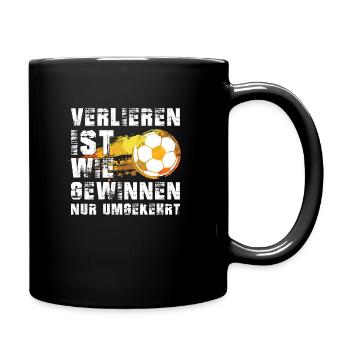 Fußball Fussball - Tasse einfarbig - Schwarz - Rechts
