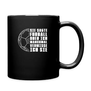 Fußball Fussball - Tasse einfarbig - Schwarz - Rechts